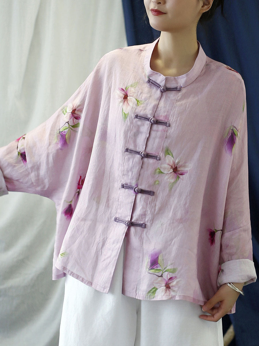 Chemise Vintage Années 80 En Viscose à Fleurs - Taille L (46), Multicolore, Occasion Très Bon état